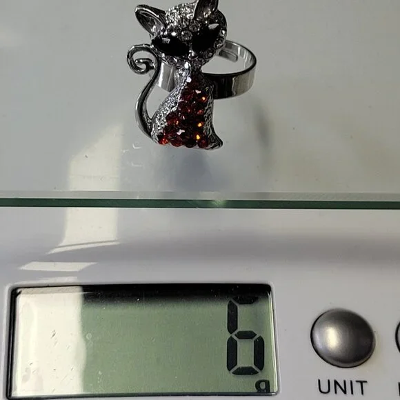 Red Cat Ring Adjustable Band - Picture 11 of 11